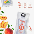 Bolero- Sugar Free Drink Mix Packets Iced Tea Peach Fruit Flavors | Powdered Flavored Water Packets | 12 Large Sachet On The Go Packets