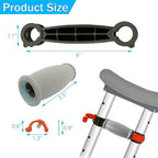 Crutch Hand Grips Kit - Replacement Handles and Pads for Disabled & Elderly Crutch, 2 Pcs