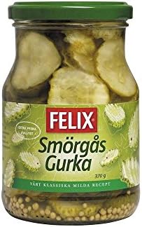 Felix Smorgasgurka Sliced Pickled Gherkins (370g) - Pack of 2