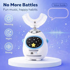 Kids U-Shaped Electric Toothbrush, Voice Guidance & Music Guided Brushing, 4 Brush Heads, 3 Modes, 360° Gentle Silicone, Type-C Charging, for Ages 3-12 (Heroic White)