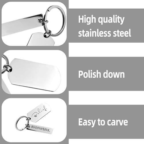 30 Pcs Personalized Engravable Keychains – Blank Metal Tags for Stamping & Custom Text – Durable Metal Keychain Blanks Stainless Steel Key Ring for Men & Women, Keepsake for DIY Crafts Various Holiday