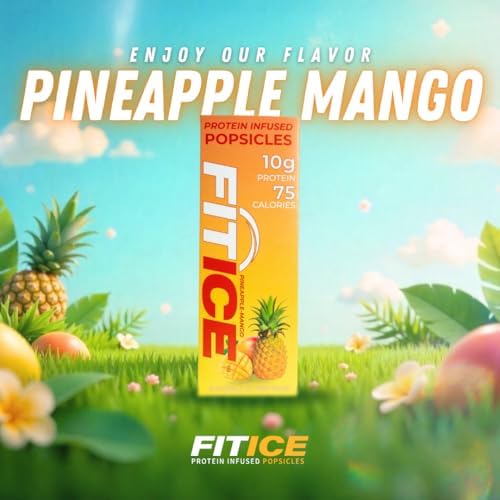 10g Protein Frozen Popsicles – Lemon, Pineapple Mango & Variety Pack – Low Sugar, Gluten-Free Protein Pops – 8 Count Healthy Frozen Snack & Dessert for Kids & Adults. (Pineapple Mango)