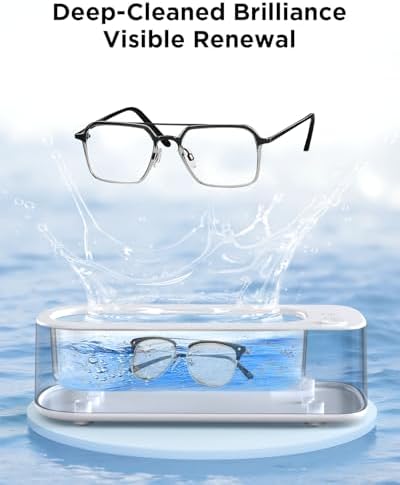 Ultrasonic Jewelry Cleaner Machine: 48KHz Ultra Sonic Cleaner for Jewelry,Eyeglass,Rings,Watch Band,Dentures,with Dual Cleaning Modes,350ML 304 Stainless Steel Tank,Gift for Wife,Mom,Daughter
