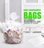 FORID Clear Medium Garbage Bags – 8 Gallon Plastic Trash Bags 30 Liter Wastebasket Bin Liners 220 Count for Bathroom Bedroom Office Trash Can