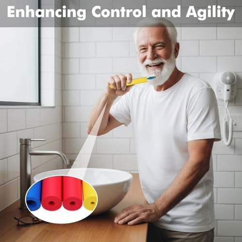 6 Pcs Foam Grip Tubing Adaptive Utensils Grip Tubing Tools Foam Tubing for Handle Grip Elderly Disabled Handicapped (3 Colors)