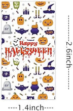 Limarqabel 120 Pcs Happy Halloween Candy Wrappers 1.4x2.6 Inch Candy Bar Wrapper Ghost Halloween Party Favors Mini Chocolate Candy Bar Wrappers Candy Stickers 4 Design (No Candy)