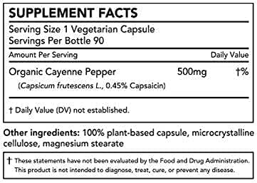 Nature Restore Cayenne Pepper Extract Supplement, Standardized to 0.45 Percent Capsaicin, 70,000 Scoville Heat Units, 90 Capsules, Manufactured in USA, Non-GMO & Gluten Free