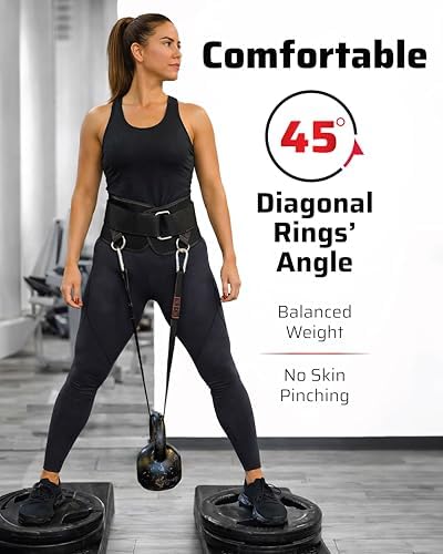 Ultimate Dip Belt | Secure Closure - No Sliding Down | Structured Back Support | 45-Angle Rings - Comfort Dip Position | 40” Strap & 2 Snap Hooks - for Dips, Pull Ups, Squats, Weight Lifting