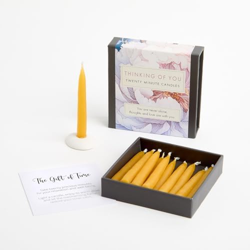 Signature Collection – Thinking of You (Floral). 12 x Twenty Minute Candles with a Ceramic Holder.