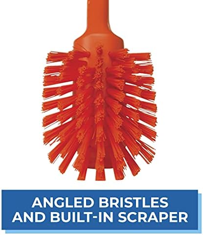 Vikan 42377 Brush,Dish,Scraping Edge,Med,11",PP/PBT,Orange