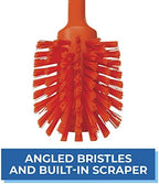 Vikan 42377 Brush,Dish,Scraping Edge,Med,11",PP/PBT,Orange