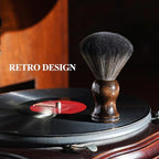 NiHome Vinyl Record Cleaning Brush, Anti-Static Soft LP Record Cleaner, Vinyl Dust Remover Brush with Ultra-Fine Fiber Bristles, Safe for Vinyl LP CD Album, Retro Design with Beech Wood Handle (Small)