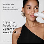Braun IPL, Silk·Expert Pro 5, IPL Hair Removal for Women and Men, Permanent Laser Hair Reduction At-Home, 2 Heads, Pouch, IPL5137