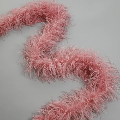 Soarer Lotus Pink Ostrich Boas – 2yards 3ply Long Boas for Party, DIY Production,Home Decoration(Lotus Pink)