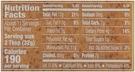 MaraNatha Organic Creamy Raw Almond Butter, 12 Ounce Jar