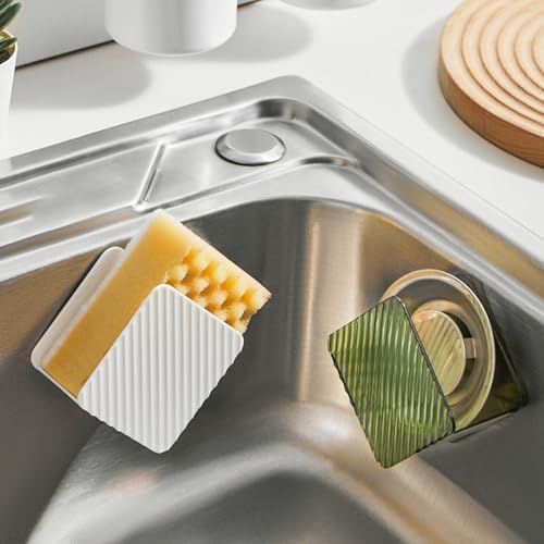 Sponge Holder for Kitchen Sink,Kitchen Sink Sponge Holder,Wall Mount Sponge Rack,Multifunctional Sponge Organizer for Kitchen Dishwashing Brush Soap