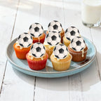 60 PCS Edible Soccer Cupcake Toppers Edible Football Cupcake Picks Wafer Paper Soccer Birthday Party Decorations for Boys Girls Sports Theme Baby Shower Football Birthday Cake Decorations Supplies