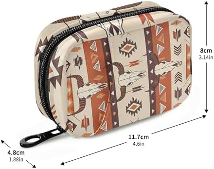Burbuja Western Aztec Travel Pill Case, Weekly Portable Pill Box 7 Days Pill Organizer to Hold Medicine Vitamin Supplement with Zipper for Travel