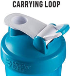 BlenderBottle Classic Loop Top Shaker Bottle, 20-Ounce (Clear| Teal lid)