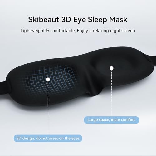 SkiBeau Cute 3D Sleeping Eye Mask Funny Blindfold 2 Pack Travel Sleep Masks Super Soft Weird Eye Cover for Men Women and Kids