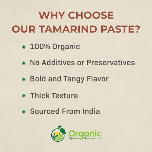 Organic Tamarind Paste, 100% Pure Tamarind Purée (No Additives) | USDA Organic, Non-GMO | 10.93 oz Glass Jar | Smooth, Tangy & Authentic | For Pad Thai, Chutneys, Curries, Sauces & Marinades | Product of India by OSR