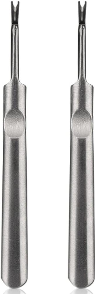 AKOAK 2 Pcs Stainless Steel Dead Skin Fork V - Shaped Nail Edge Dead Skin Durable Cuticles Dead Skin Scraper Nail Care Essential Gadget