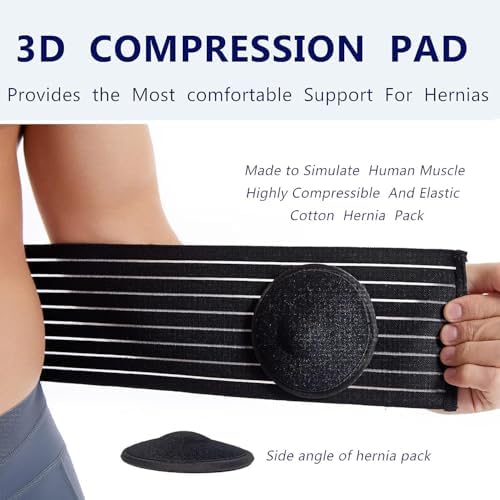 Umbilical Hernia Belt for Men & Women, Abdominal Binder Adjustable Truss Support with Compression Pads for Naval, Ventral, Incisional, Epigastric, Belly Button Hernias, Pre Post Surgery,Super Breathable-M