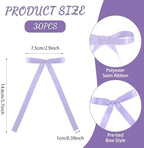 30 Pack Bow Cake Toppers Purple Ribbon Bows for Cake Bow Cupcake Toppers Wedding Cake Bow Coquette Birthday Decorations for Baby Shower Engagement Graduation Party Supplies