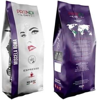 PRENDI Miscela Roma, whole bean coffee medium roast, Authentic Italian Coffee Bean, 2.2 LB Pack - Unlock Authentic Italian Coffee Experience