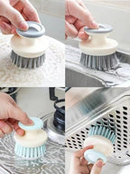 2Pcs Stainless Steel Wool Scrubber with Handle and 1 Pcs Dish Brush,Heavy Duty Pot Scrubbers Dish Scrubber Cleaning Brush Wash for Kitchen Pots, Grills, Pans, Sink (1+2)