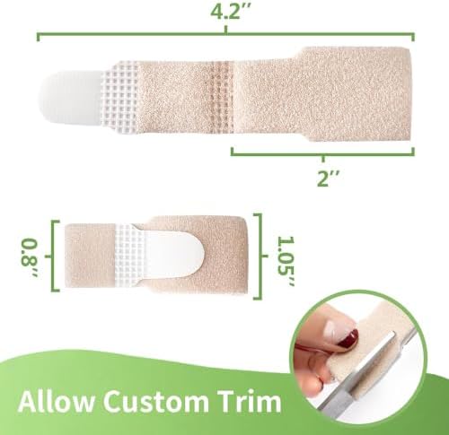Niupiour Fabric Hammer Toe Correctors Buddy Wraps, 8 Pack of Toe Bandages Protectors for Women and Men, Hammer Toe Straightener for Overlapping, Toe Splints for Crooked, Curled, Bent and Broken, Relief Foot Pain