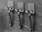 No-Drill Stainless Steel Razor Holder Adhesive Wall-Mounted Shaving Organizer Plug Hook and Storage Rack for Bathroom and Kitchen Silver 4pcs 2