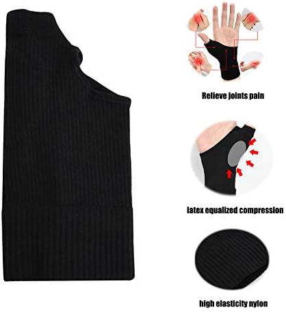 Wrist Thumb Compression Arthritis Gloves(1 Pair),Breathable Wrist Support Brace Fingerless Glove with Gel Thumb Injury Pads,Comfortable Carpal Tunnel Sleeve for Hand Wrist Joint Relieve Pain