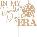 In My Double Digits Era Cake Topper, Happy 10th Birthday Party Decor, 10 Years Birthday Old Decoration, Girls Boys Tenth Bday Rose Gold Glitter
