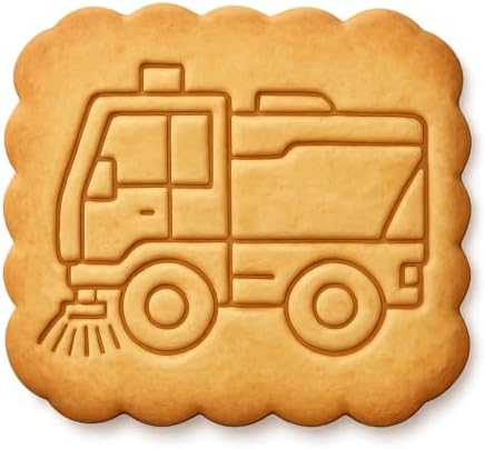 Urban Street Sweeper Cookie Cutter & Stamp - 4x4" Fun Baking Design