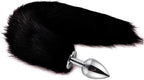 Anal Plug with Sexy Tail for Cosplay, Adult Sex Toys of Stainless Steel Anal Plug (Black, Medium)