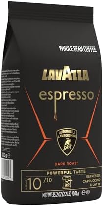 Lavazza Espresso Whole Bean for Automobili Lamborghini, Dark Roast, Arabica and Robusta Blend, 2.2 lb Bag (Package May Vary)