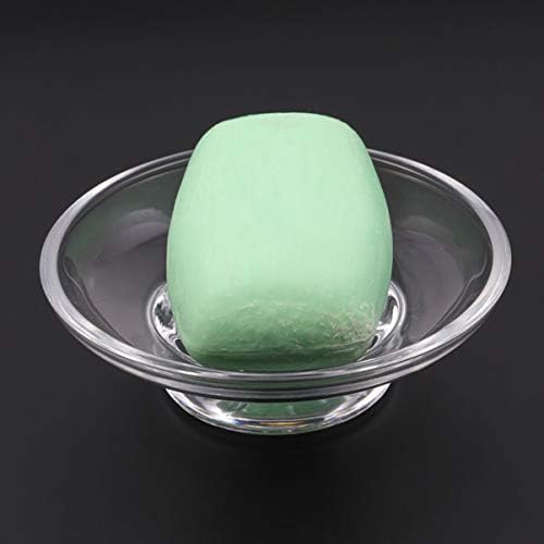 Cabilock Transparent Round Soap Box with Drainage Soap Container for Bathroom and Shower Anti-Slip Holder for Home and Travel 4.33X4.33X2.75 Inches Pack of 2