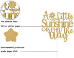 A Little Sunshine is on the Way Cake Topper Gold Glitter, Baby Shower Sunshine Theme Cake Topper, Boy or Girl Gender Reveal Party Supplies, Baby Shower Pregnancy Announcement Sun Theme Party Decor