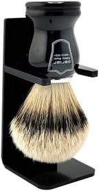 Parker Silvertip Badger Shaving Brush with Resin Handle & Resin Stand | 22mm Soft Knot for Rich Lather | Handcrafted Brush for Shave Cream or Soap | Premium Wet Shaving Accessory | Iconic Brand