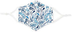 WEDDINGSTAR 3-Ply Adult Washable Cloth Face Mask Reusable and Adjustable with Filter Pocket - Blue Paisley