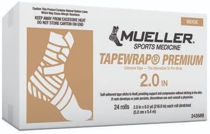 Mueller TapeWrap Premium Beige - 5cm x 5.4m Pack of 24 Rolls