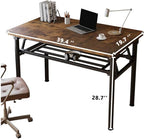 Folding Desk, 39.4" Foldable Desk for Small Spaces - Space Saving Folding Computer Desk, Portable Compact Design for Home Office, Bedroom, Dorm & Apartment, No Assembly Required