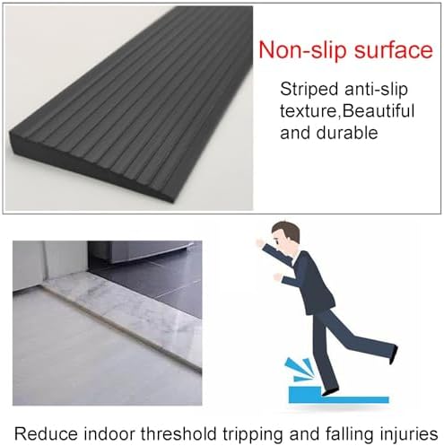 Threshold Climbing Mat, Sweeping Robot Climbing Pads, Threshold Height Difference, Home Entrance Anti-Slip Step Pads, PVC Ramp Boards(Gray,60cm*1 * 3)