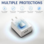 5V 2A USB Wall Adapter for Philips Sonicare 4100/3100/ 2100/1100 Power Toothbrush, Wall Plug for Bitvae,7AM2M,Nicwell,COSLUS Electric Toothbrush, Water Flosser Power Adapter(White)