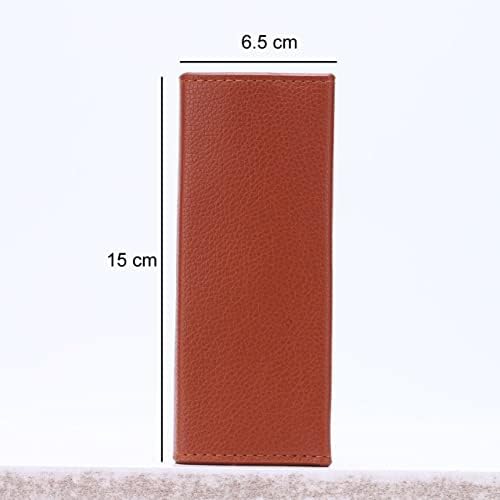 1 Piece PU Leather Empty Tweezers Storage Bag Eyelash Extensions Multi-pockets Travel Case for Eyelash Grafting Extension Tweezers (Brown)