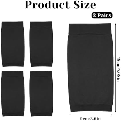 2 Pairs Tattoo Cover up Sleeve, 7.1 X 3.5 Inch Forearm Concealer Support, Tattoo Aftercare UV Protection Over sleeve Fashion Sleeves for Women Men(Black)