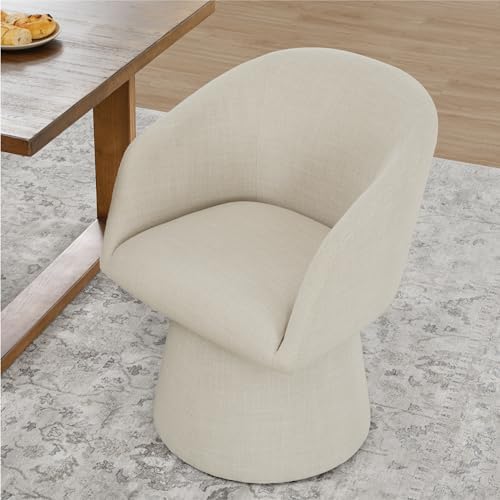 Swivel Dining Chairs Modern Accent Armchair Side Deskchair for Diningroom Vanity Bedroom Livingroom Reading Room,Linen,1 Box