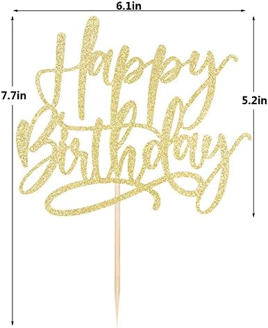 Kaoenla Happy Birthday Cake Topper-handwork Golden happy birthday cake Decor,Birthday/Anniversary cakes Selected decorative