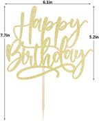 Kaoenla Happy Birthday Cake Topper-handwork Golden happy birthday cake Decor,Birthday/Anniversary cakes Selected decorative